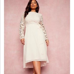 Plus Size Cream Lace cocktail dress